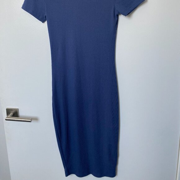 Lulu's, Like Minded Slate Blue Bodycon Midi Dress, Size S - Picture 2 of 4